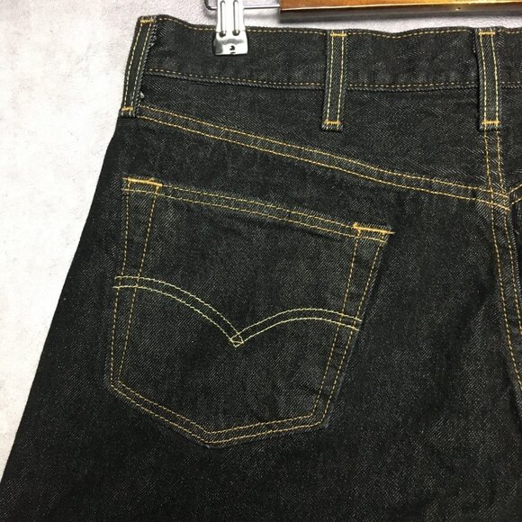 Levis Mens 501 Original Fit Black Jeans size 38x30 34x28 actual size Button Fly - Picture 10 of 16